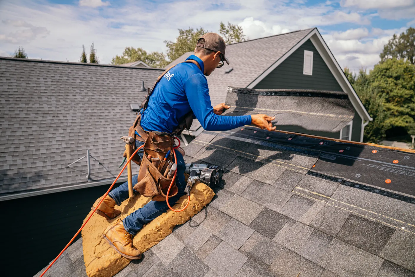 Commercial roof inspection documented in Kirklin